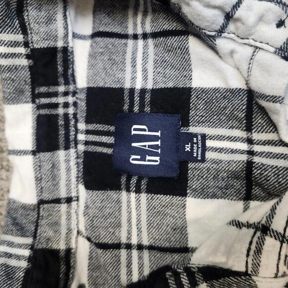 Aerie Button Up Shirt Women's Blue White Long Sleeve Plaid Size XL - Picture 7 of 10